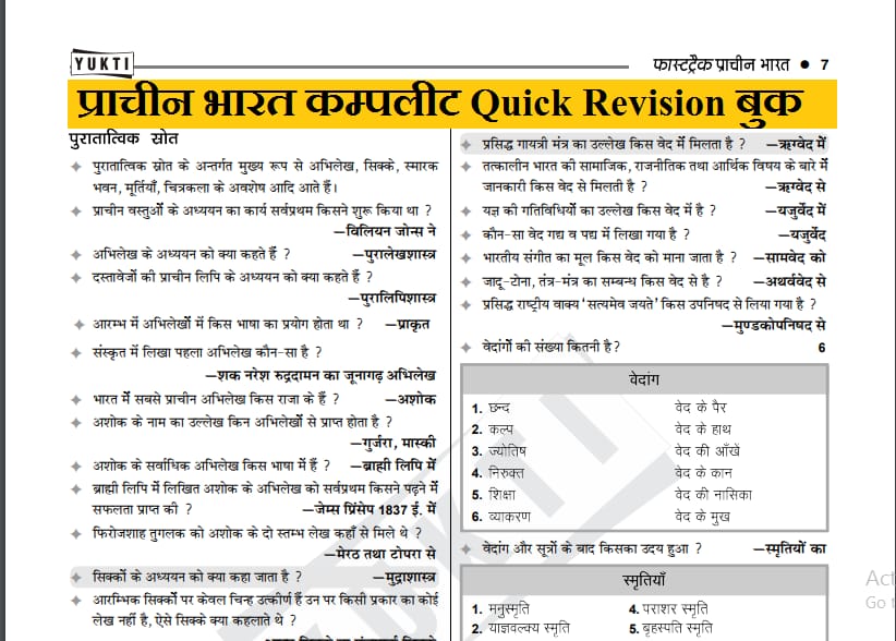 Ancient History Quick Revision Complete Book In Hindi