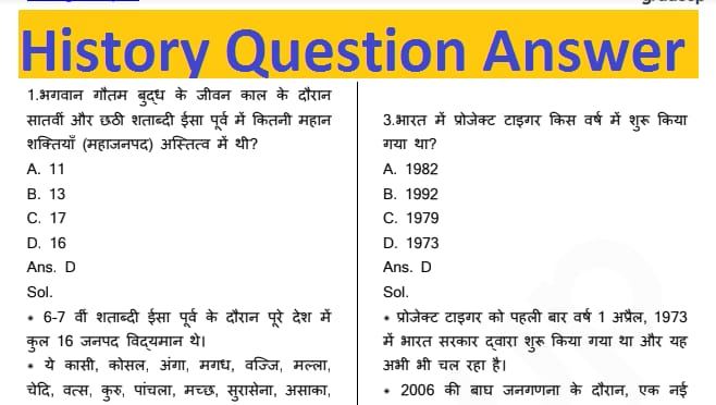 History Most Important GK Question Answer in Hindi